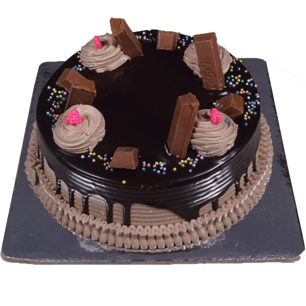 Send happy birthday heart shape kitkat chocolate cake online by GiftJaipur  in Rajasthan
